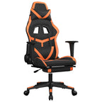Gaming-Stuhl mit Fußstütze Schwarz und Orange Kunstleder