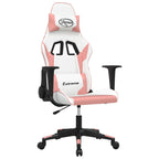Gaming-Stuhl Weiß und Rosa Kunstleder