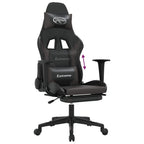 Gaming-Stuhl mit Fußstütze Schwarz und Grau Kunstleder
