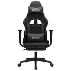 Gaming-Stuhl mit Fußstütze Schwarz Kunstleder