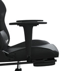 Gaming-Stuhl mit Fußstütze Schwarz Kunstleder