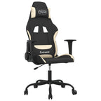 Gaming-Stuhl Schwarz und Creme Stoff