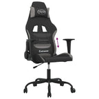 Gaming-Stuhl Schwarz und Hellgrau Stoff