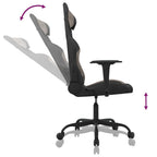 Gaming-Stuhl Schwarz und Taupe Stoff
