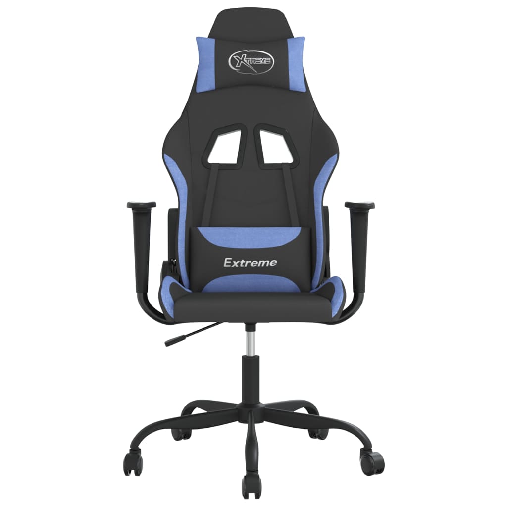 Gaming-Stuhl Schwarz und Blau Stoff