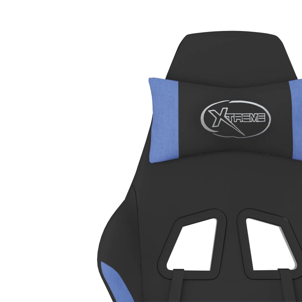 Gaming-Stuhl Schwarz und Blau Stoff