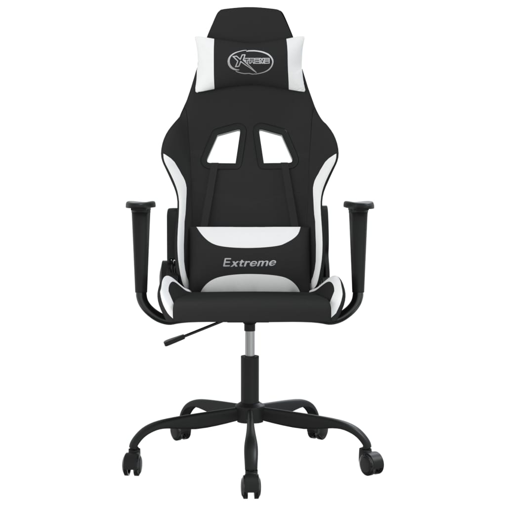 Gaming-Stuhl Schwarz und Weiß Stoff