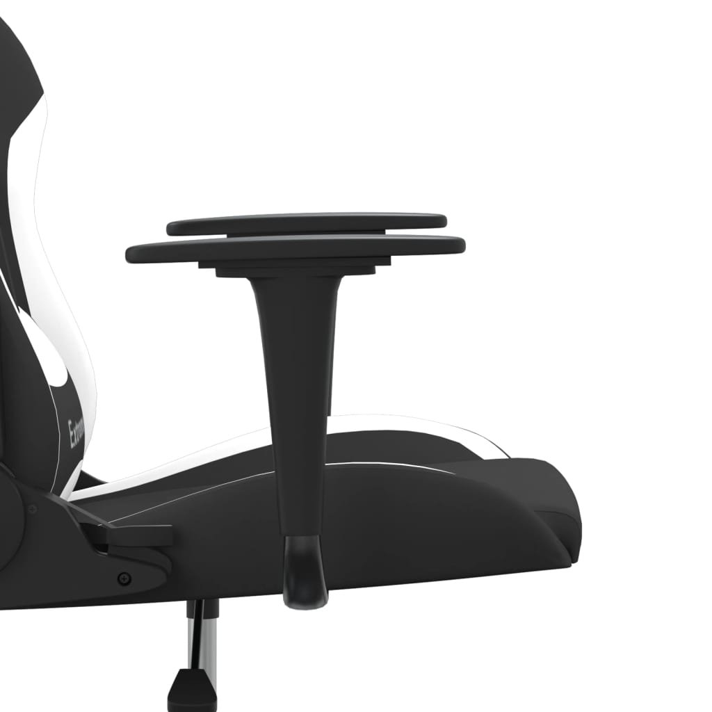 Gaming-Stuhl Schwarz und Weiß Stoff