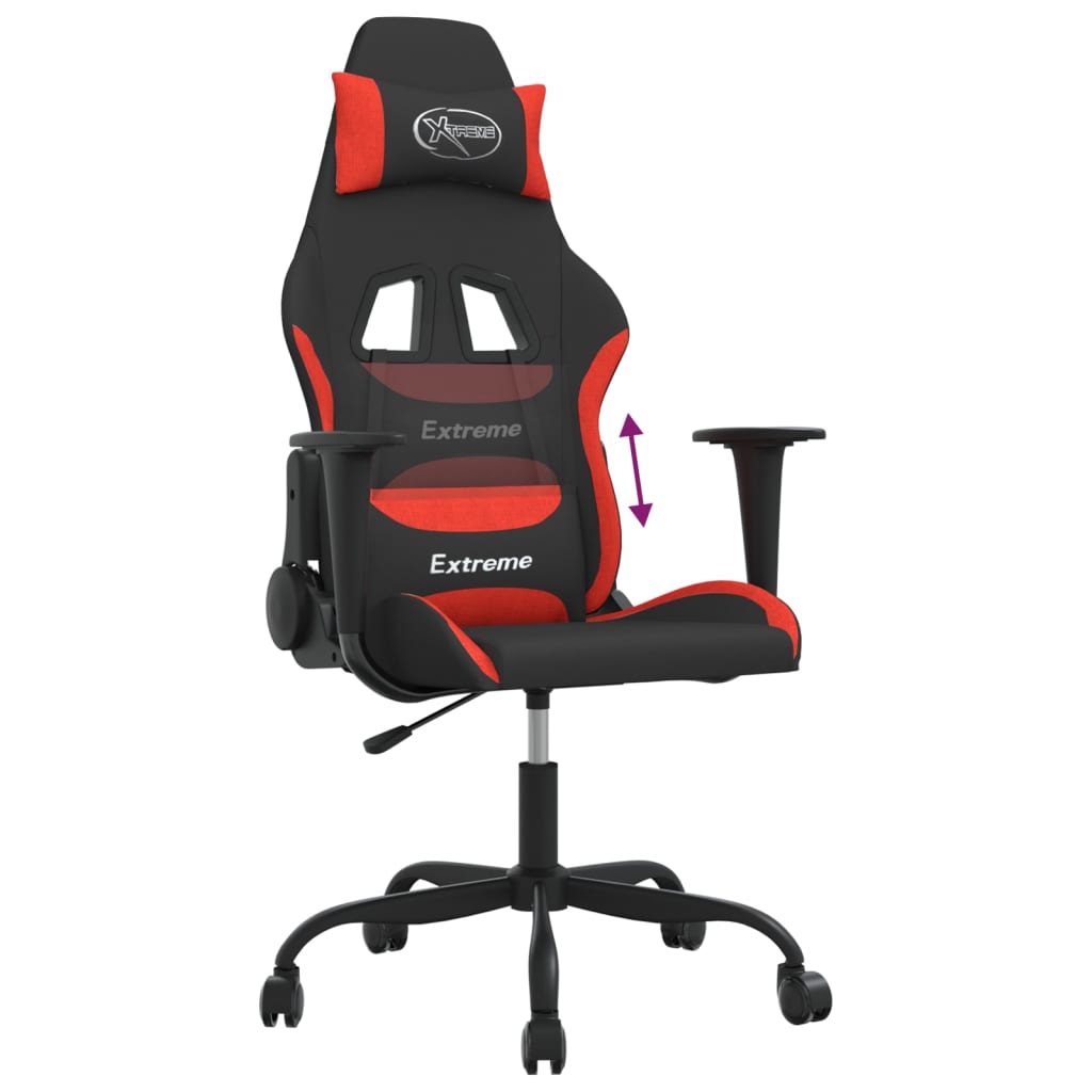 Gaming-Stuhl Schwarz und Rot Stoff