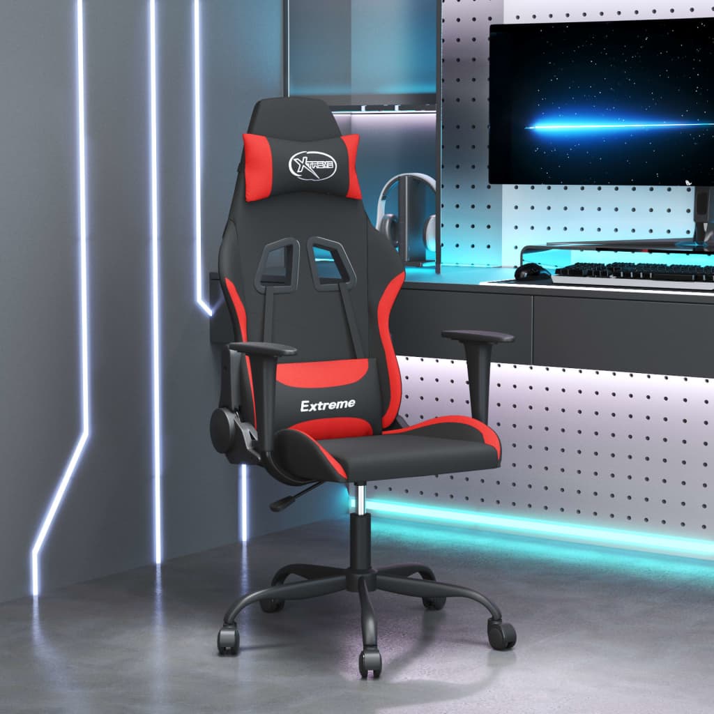 Gaming-Stuhl Schwarz und Rot Stoff