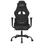Gaming-Stuhl mit Fußstütze Schwarz Stoff