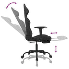 Gaming-Stuhl mit Fußstütze Schwarz Stoff