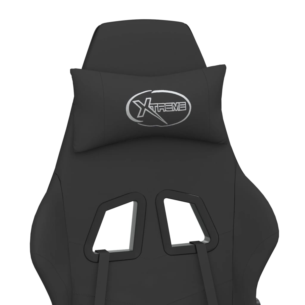 Gaming-Stuhl mit Fußstütze Schwarz Stoff