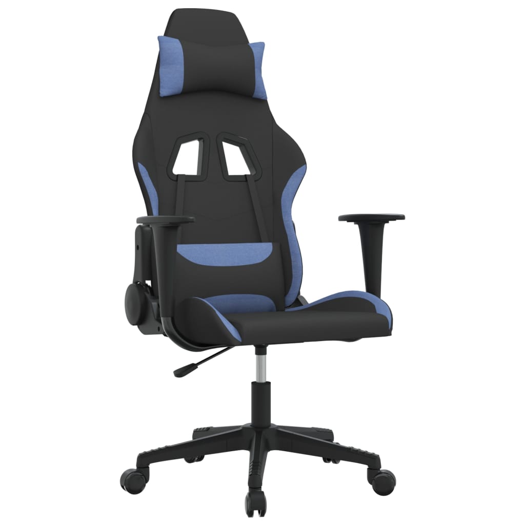 Gaming-Stuhl Schwarz und Blau Stoff