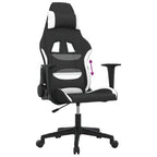 Gaming-Stuhl Schwarz und Weiß Stoff