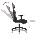 Gaming-Stuhl mit Fußstütze Schwarz und Taupe Stoff