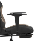 Gaming-Stuhl mit Fußstütze Schwarz und Taupe Stoff