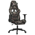 Gaming-Stuhl mit Fußstütze Tarnfarben und Schwarz Stoff