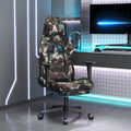 Gaming-Stuhl mit Fußstütze Tarnfarben und Schwarz Stoff