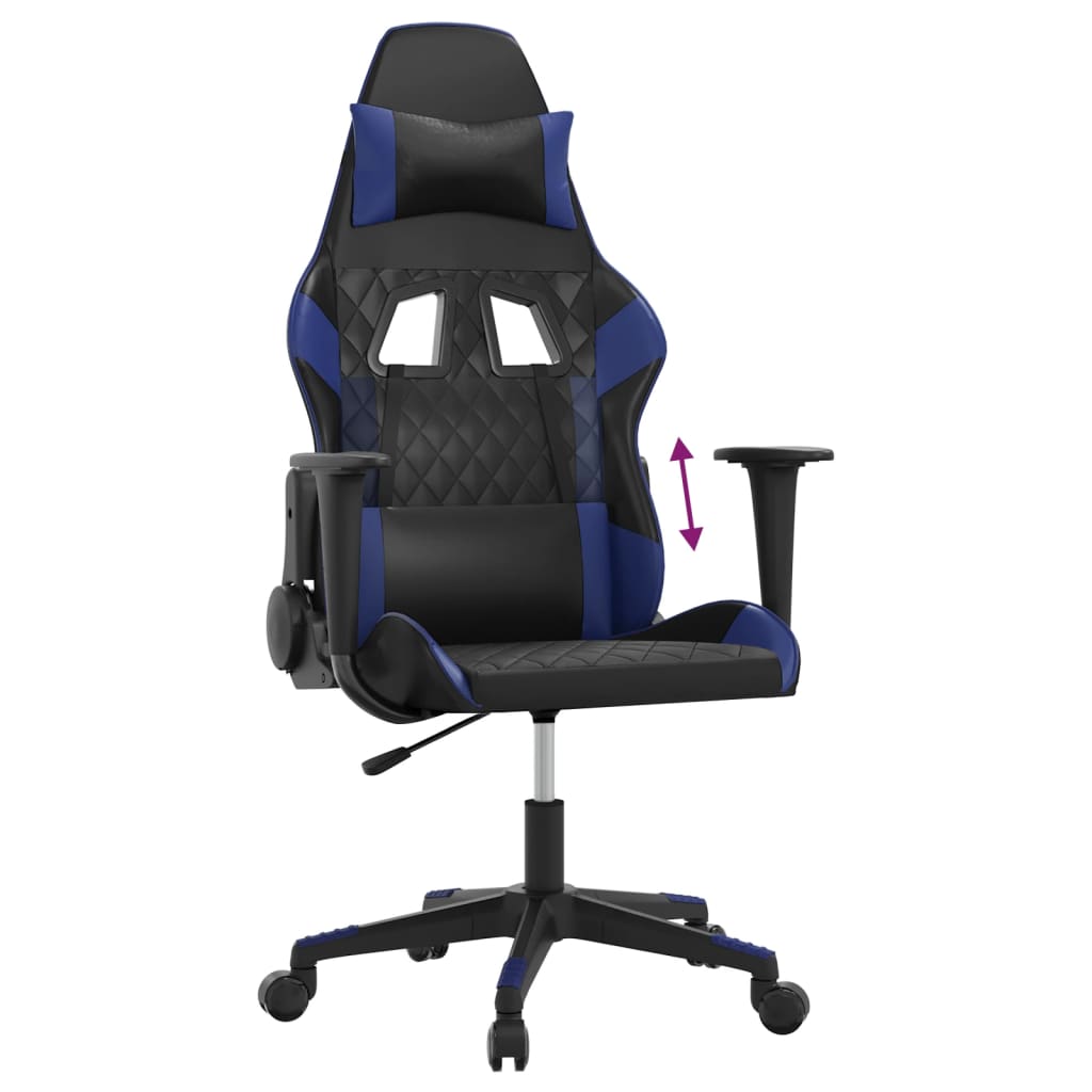 Gaming-Stuhl Schwarz und Blau Kunstleder