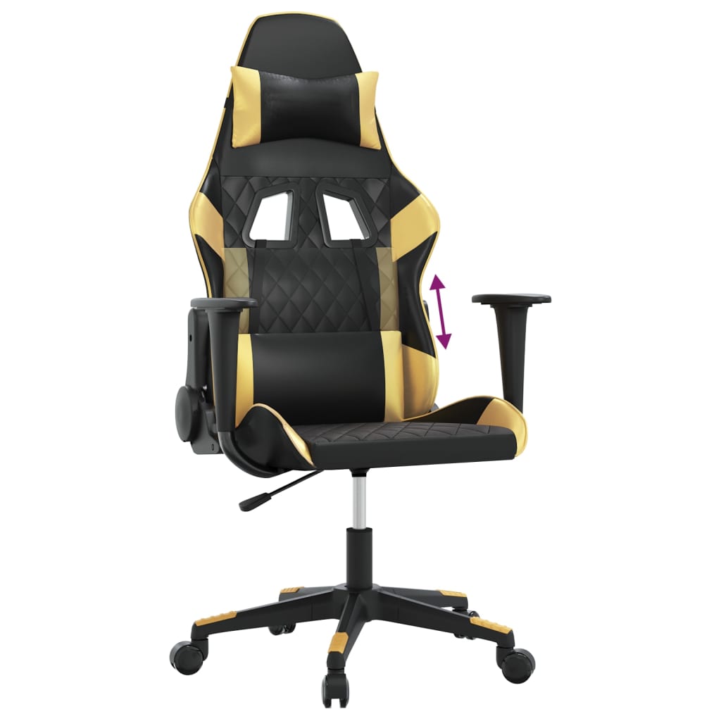 Gaming-Stuhl Schwarz und Golden Kunstleder