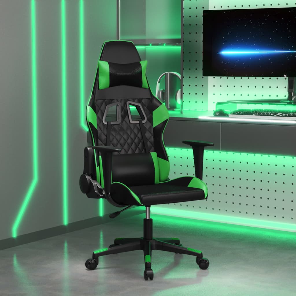 Gaming-Stuhl Schwarz und Grün Kunstleder