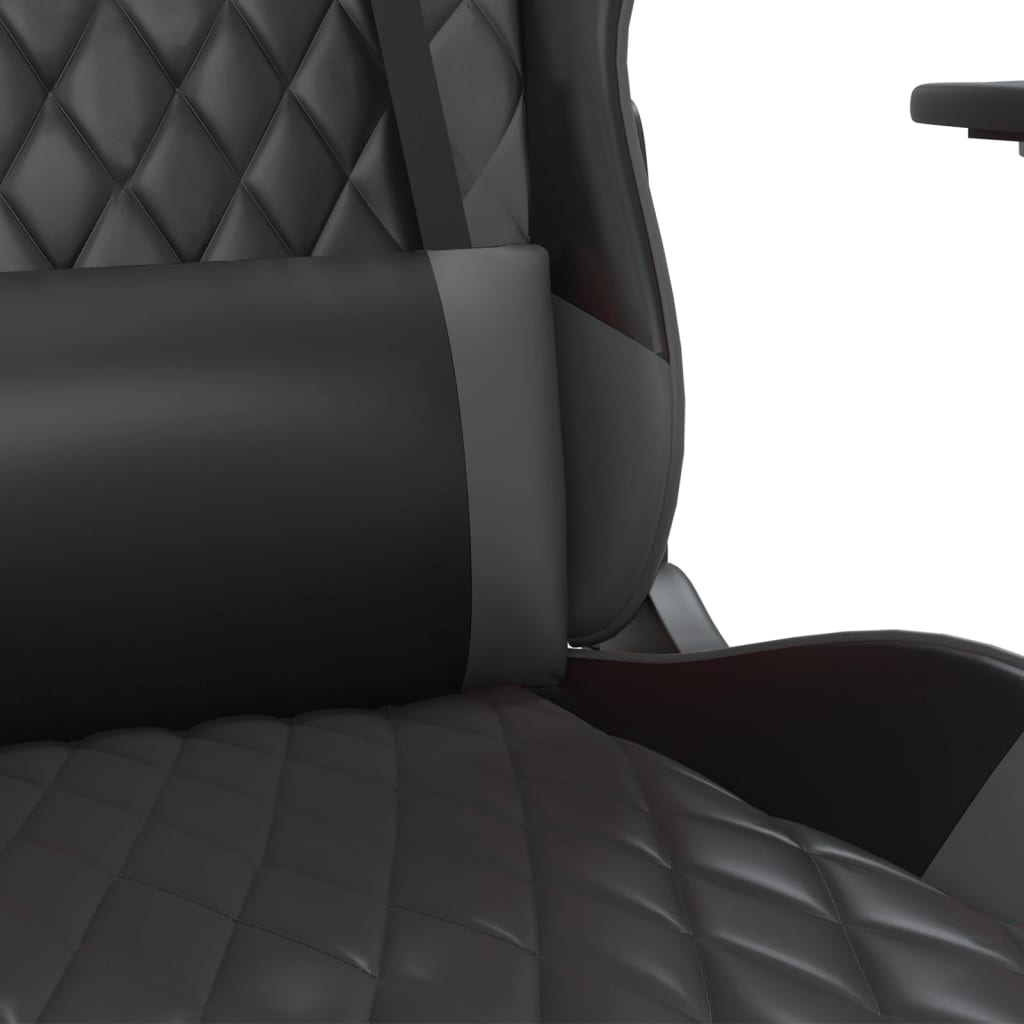Gaming-Stuhl Schwarz und Grau Kunstleder