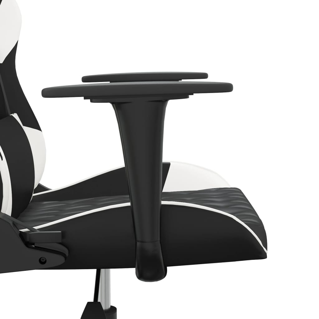 Gaming-Stuhl Schwarz und Weiß Kunstleder