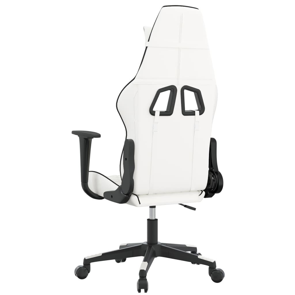 Gaming-Stuhl Weiß und Schwarz Kunstleder