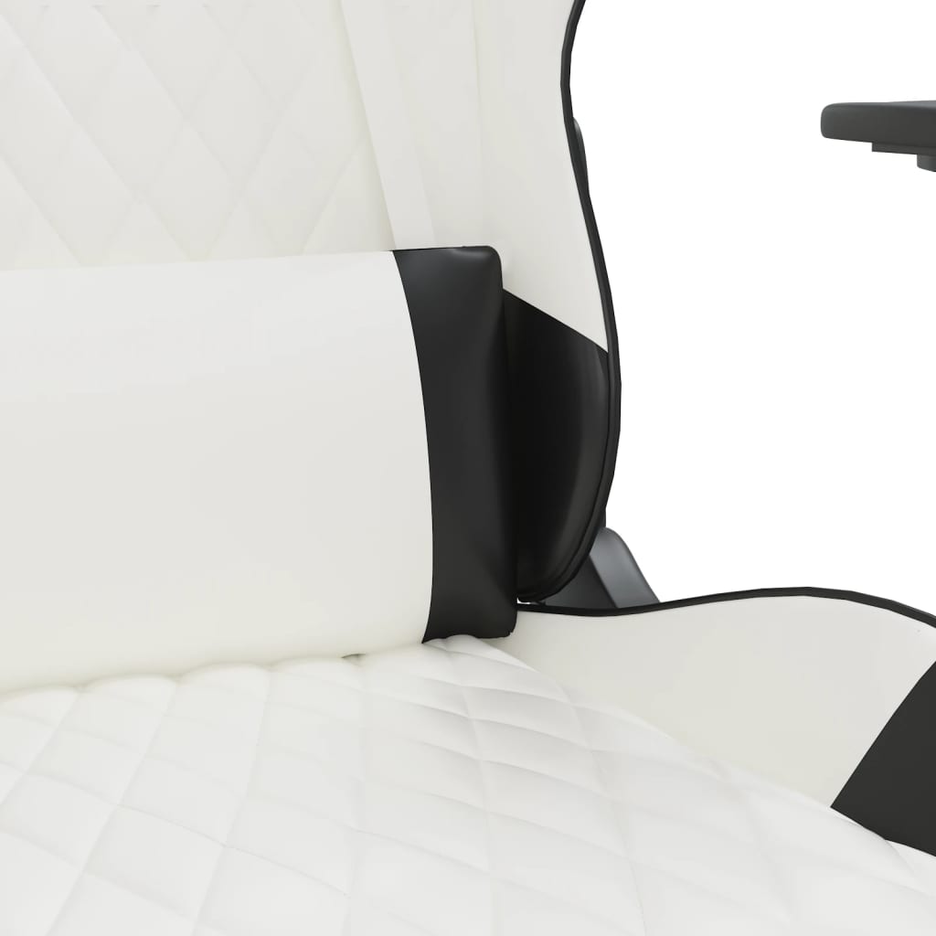 Gaming-Stuhl Weiß und Schwarz Kunstleder