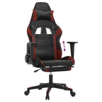 Gaming-Stuhl mit Fußstütze Schwarz und Weinrot Kunstleder