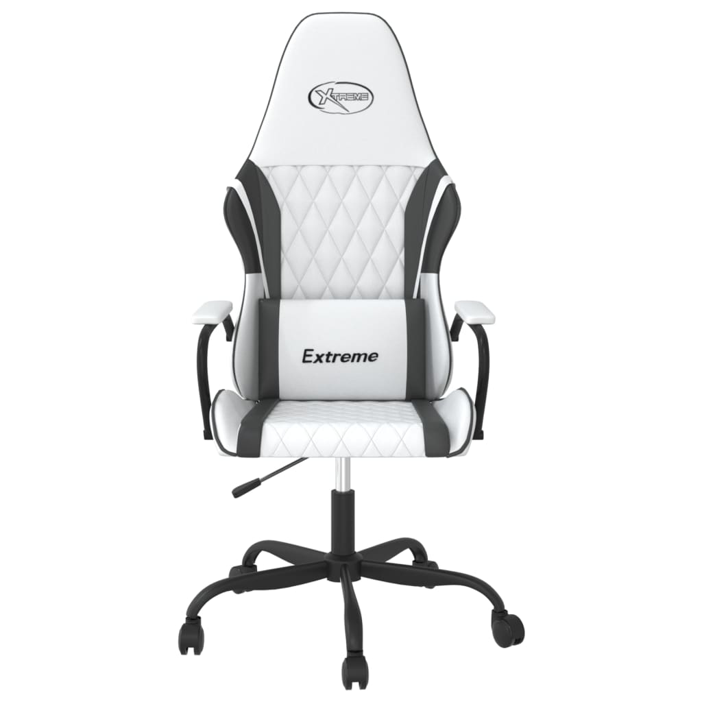 Gaming-Stuhl Weiß und Schwarz Kunstleder