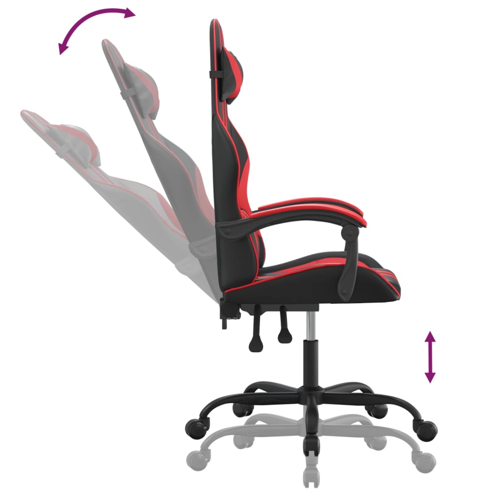 Gaming-Stuhl Schwarz und Rot Kunstleder