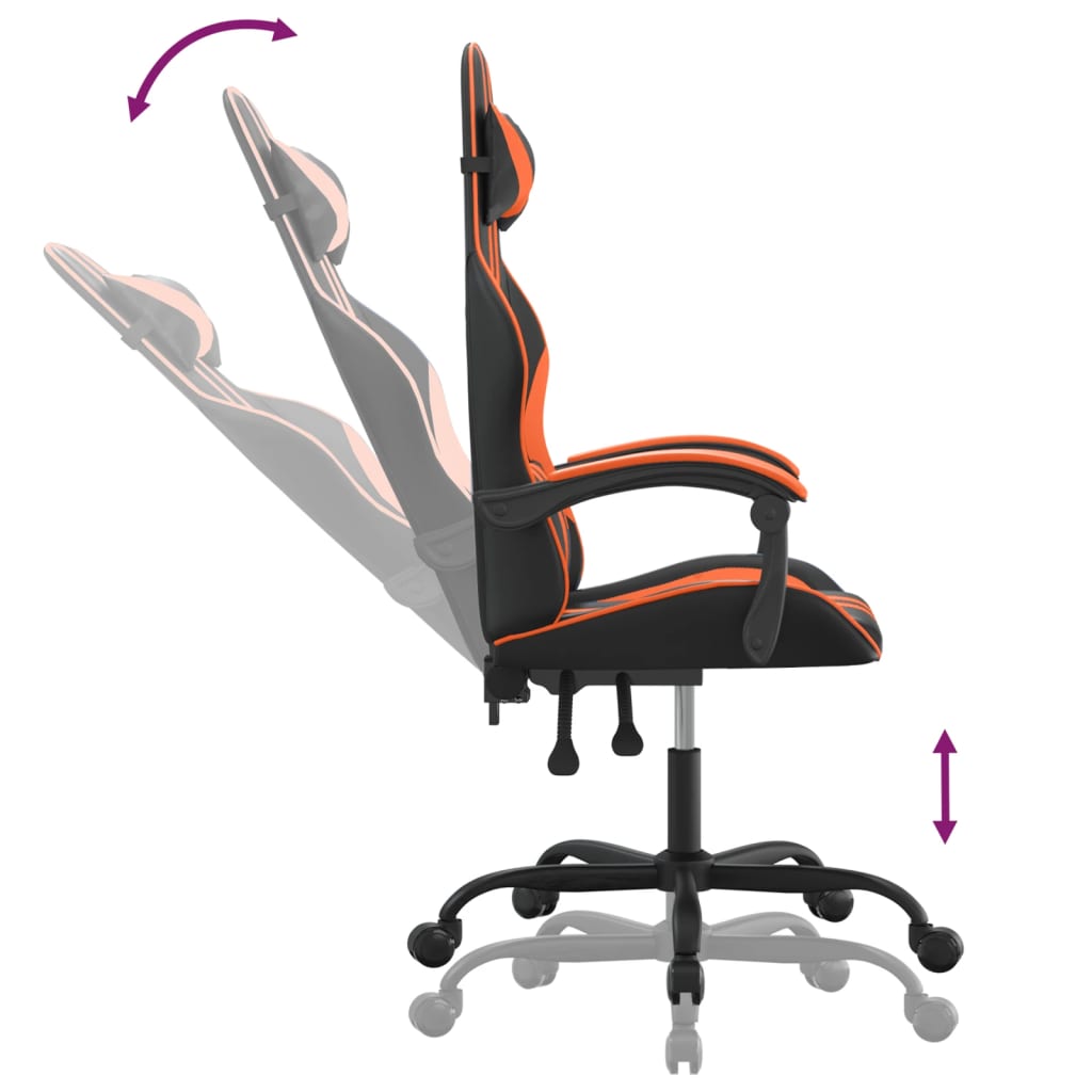 Gaming-Stuhl Schwarz und Orange Kunstleder