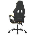 Gaming-Stuhl mit Fußstütze Schwarz und Golden Kunstleder