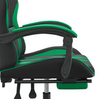 Gaming-Stuhl mit Fußstütze Schwarz und Grün Kunstleder