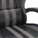 Gaming-Stuhl mit Fußstütze Schwarz und Grau Kunstleder