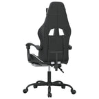 Gaming-Stuhl mit Fußstütze Schwarz und Weiß Kunstleder