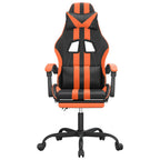 Gaming-Stuhl mit Fußstütze Schwarz und Orange Kunstleder