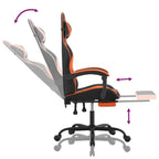 Gaming-Stuhl mit Fußstütze Schwarz und Orange Kunstleder