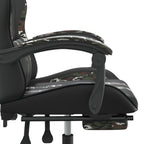 Gaming-Stuhl mit Fußstütze Schwarz und Tarnfarben Kunstleder