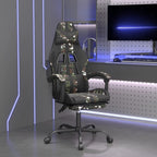 Gaming-Stuhl mit Fußstütze Schwarz und Tarnfarben Kunstleder