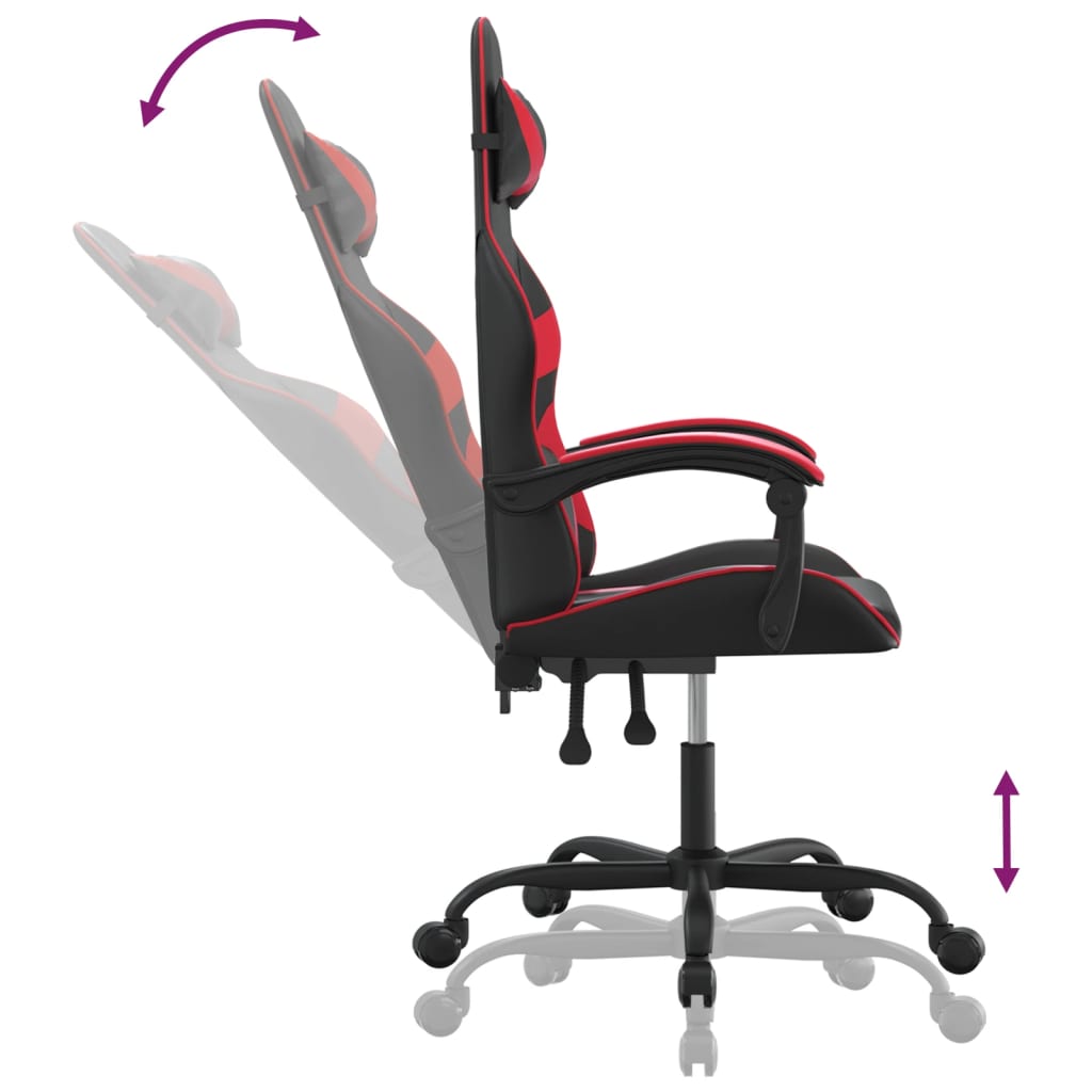 Gaming-Stuhl Schwarz und Rot Kunstleder