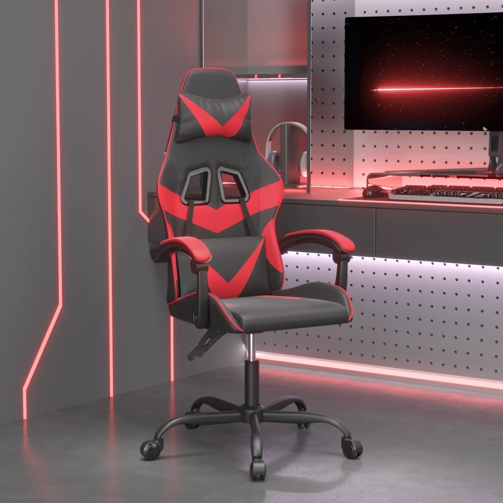 Gaming-Stuhl Schwarz und Rot Kunstleder