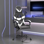 Gaming-Stuhl Schwarz und Weiß Kunstleder