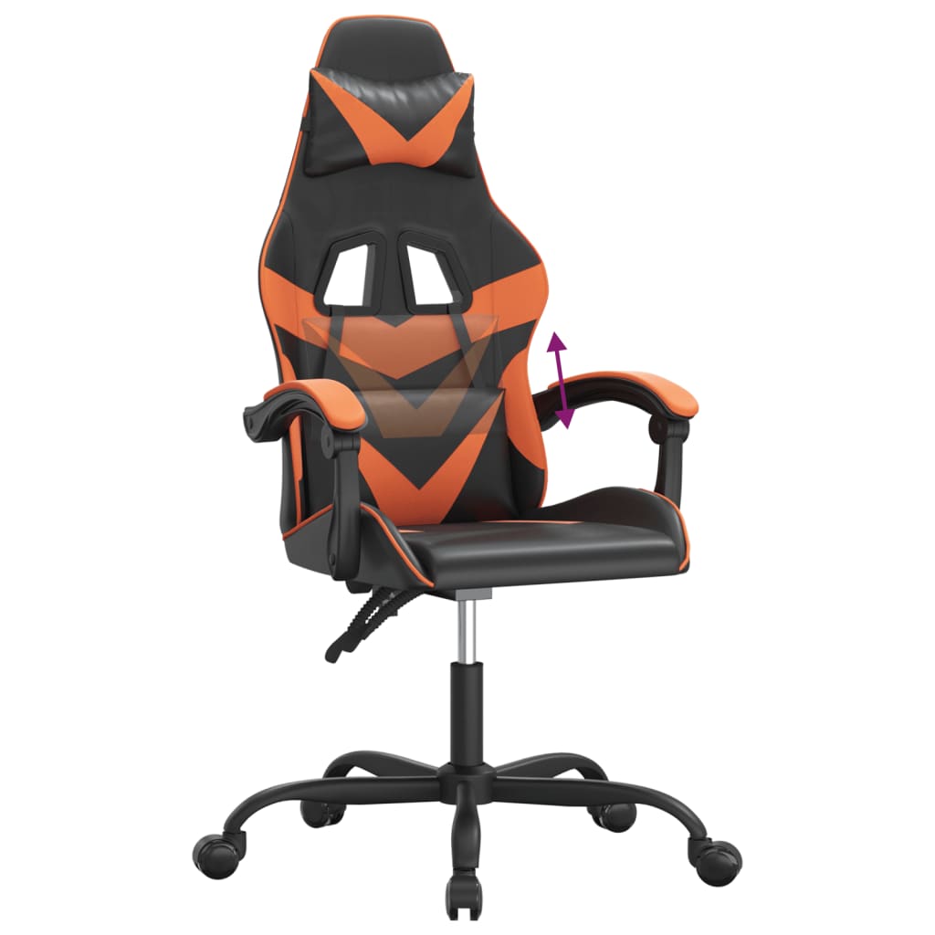 Gaming-Stuhl Schwarz und Orange Kunstleder