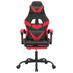 Gaming-Stuhl mit Fußstütze Schwarz und Rot Kunstleder