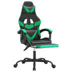 Gaming-Stuhl mit Fußstütze Schwarz und Grün Kunstleder