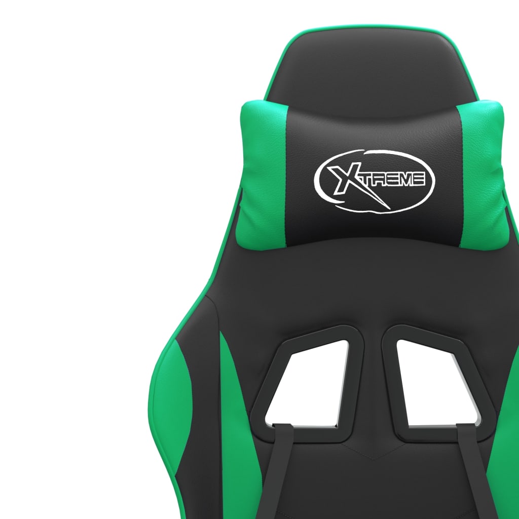 Gaming-Stuhl Schwarz und Grün Kunstleder