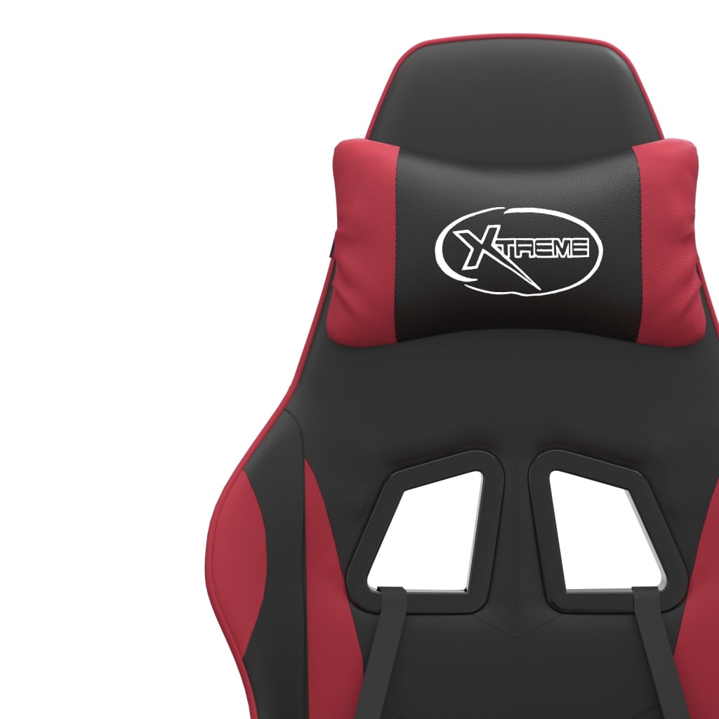 Gaming-Stuhl Schwarz und Weinrot Kunstleder